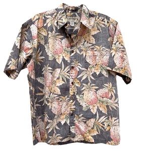Cooke Street Reverse Print Pineapple Hawaiian Aloha Shirt Tropical Tiki Oasis